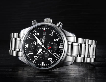 CARNIVAL High Quality Sport Watch 100m Waterproof Swimming Automatic Watch Men 24 Hours Calendar HD Luminous Mechanical Watches
