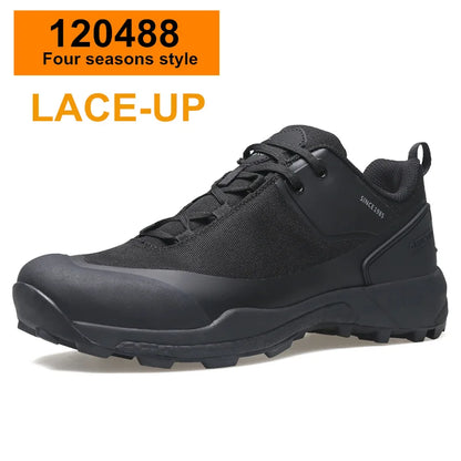 HUMTTO wasserdichte Wanderschuhe, Berg-Trekkingstiefel, schwarze Camping-Sneaker für Herren, Sicherheits-Kletterschuhe, sportliche taktische Herrenschuhe