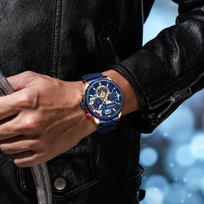 CURREN Men’s Luxury Quartz Chronograph Watch  Sport Design, Waterproof & Date Display