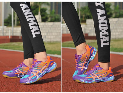 2022 new women's sneakers, men's badminton shoes, light black breathable female outdoor sports training shoes, women's athletics sports green