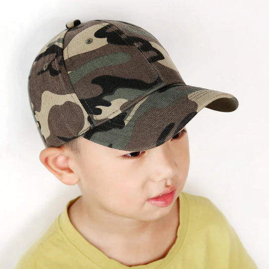 New Summer Children's Cotton Student Camouflage Hats Jungle Hunting Caps Baby Boy Girl Hip-Hop Adjustable Baseball Caps