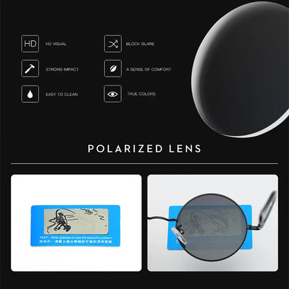 RUOBO Retro Polarized Round Metal Frame Sunglasses Eyewear For Men and Women Driving Fishing Brand Designer Sun Glasses UV400