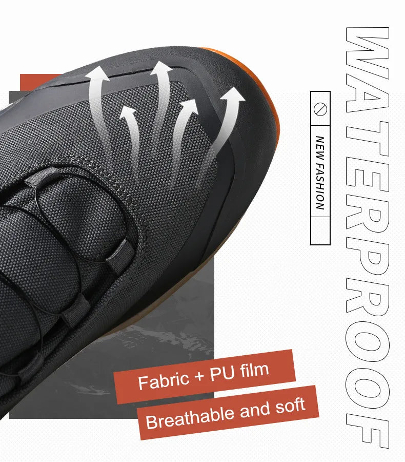 HUMTTO wasserdichte Wanderschuhe, Berg-Trekkingstiefel, schwarze Camping-Sneaker für Herren, Sicherheits-Kletterschuhe, sportliche taktische Herrenschuhe