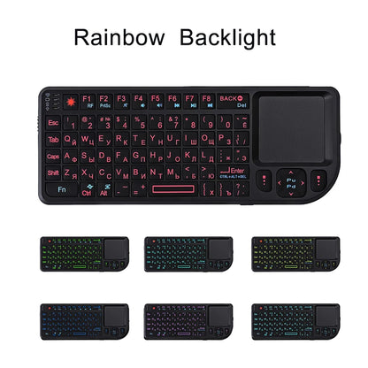 A8 Mini Wireless Keyboard 2.4G RF Backlit Touchpad Russian English Keyboard For MacBook iPad PC Tablet USB Rechargeable Air Mouse