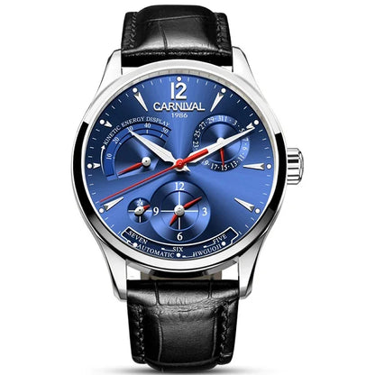 CARNIVAL New Dual Time Zone Watches for Men Automatic Multifunction Men Mechanical Wristwatches Sapphire Calendar Montre Homme