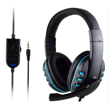 3,5 mm bedrade gamingheadset met microfoon voor PS4, pc en laptop, stereo gaminghoofdtelefoon met ruisonderdrukkende microfoon, bedrade over-ear gamingheadset