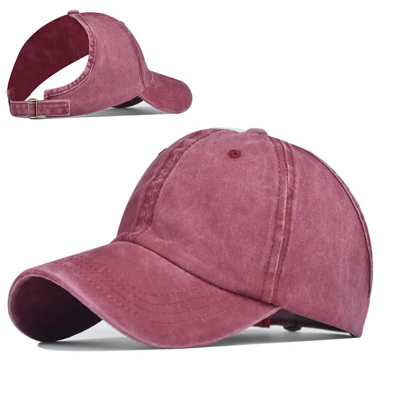 Newest Curly Hair Backless Ponytail Cap for Women Natural Hair Afro Hair Messy Bun Ponytail Baseball Cap Hat Adjustable