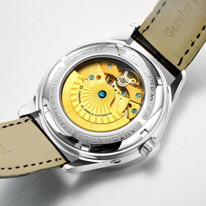 CARNIVAL New Dual Time Zone Watches for Men Automatic Multifunction Men Mechanical Wristwatches Sapphire Calendar Montre Homme