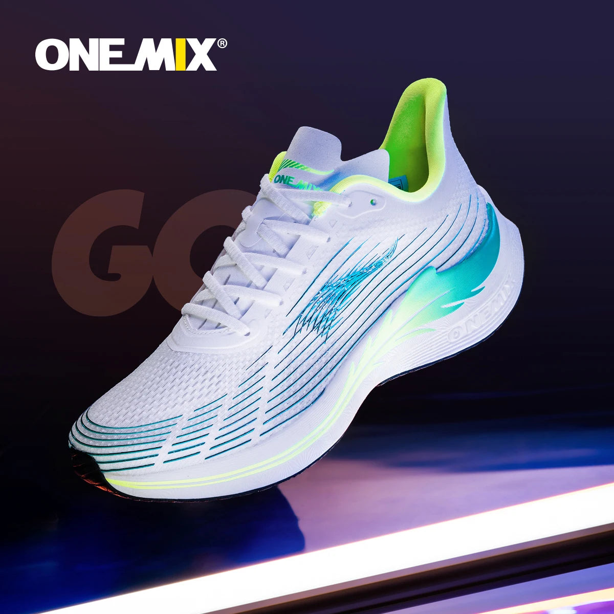 Onemix New Men Marathon Running Shoes for Women Breathable Lightweight Sneakers Lace Up Athletic Shoes Comfortable Light Soft