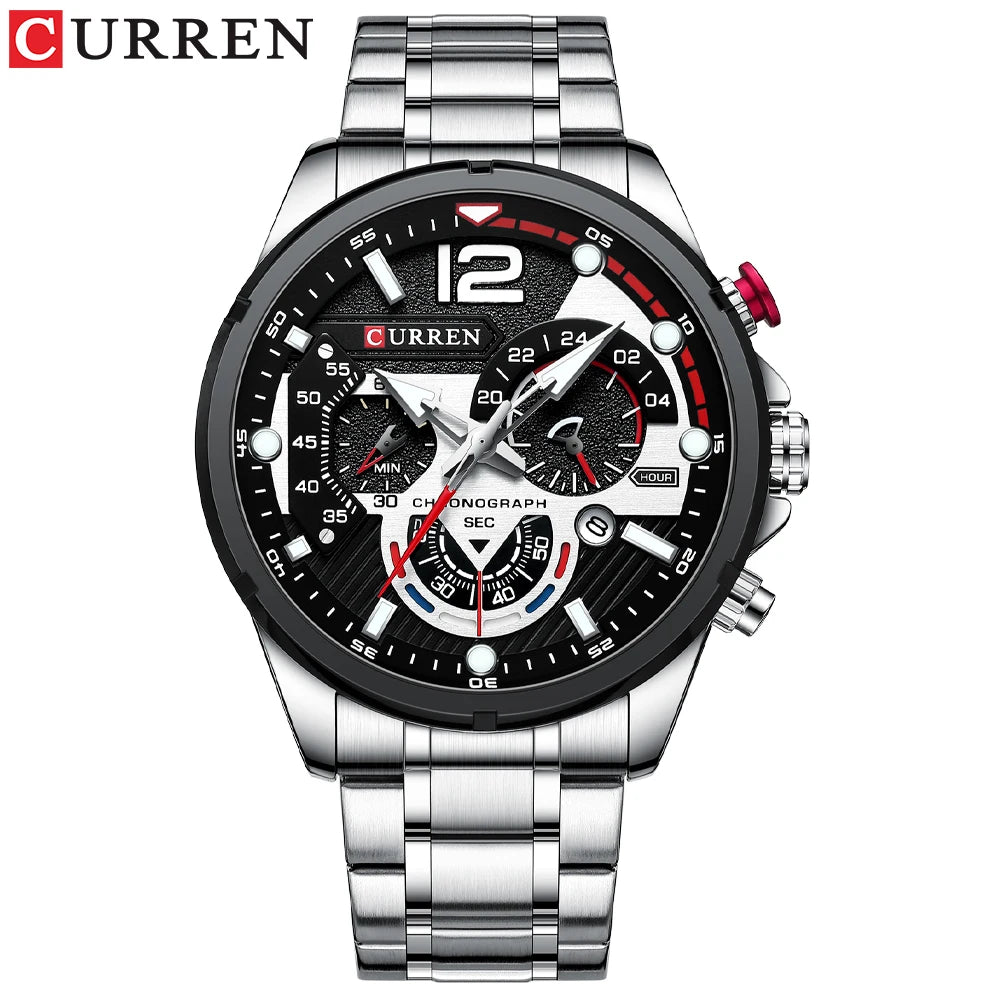 CURREN Men’s Luxury Quartz Chronograph Watch  Sport Design, Waterproof & Date Display