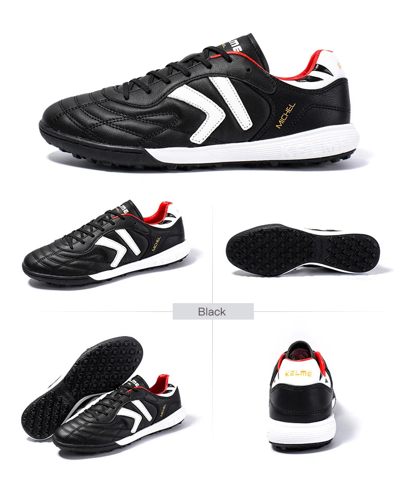 KELME Soccer Shoes TF Football Boots Calf-Skin Cleats  Professional Futsal Original Football Training  Sneakers  ZX80011017