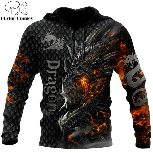 Hanorac unisex pentru bărbați Beautiful Fire Dragon 3D cu imprimeu integral, sweatshirt de toamnă, jachetă casual streetwear, trening KJ749