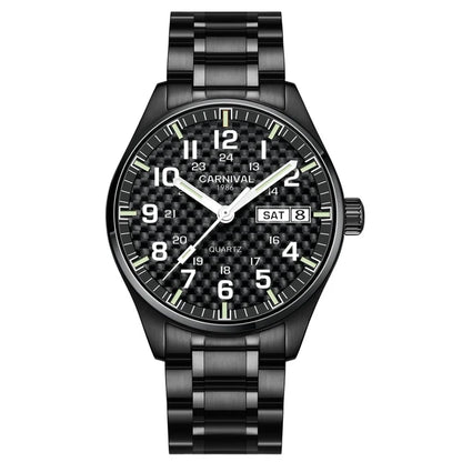 CARNIVAL Luxury Brand Watch Men Quartz Watches Luminous Hands Waterproof Solid Stainess Steel Men's Clock Relogio Masculino 8638