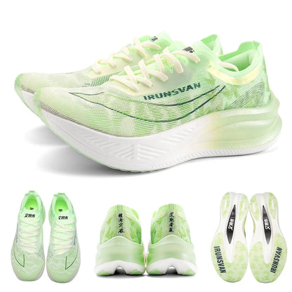 IRUNSVAN Nylon Carbon Plate Professional Marathon Running Shoes for Man Lightweight Cushioning Training Outdoor Sneakers Women