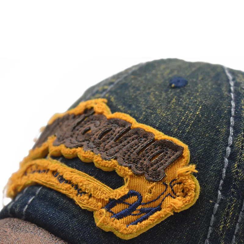 CNTANG vasarinė džinsinė beisbolo kepurė vyrams, madinga, su siuvinėtomis raidėmis, medvilninė, „Snapback“ tipo, vyrams, lauko, kasdieninė, hiphopo stiliaus, reguliuojama