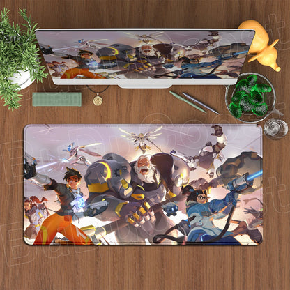 Large XXL DIY Cool Overwatch Mouse Pad Keyboard Table Gaming Accessories Non-Slip Rubber Edge locking spped Laptop Rug desk Mat, produit gaming premium Fraquane