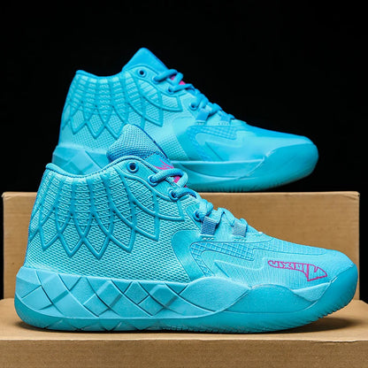 The youth actual combat basketball shoe movement outdoor comfortable cushioning wear-resisting fashion breathable high quality