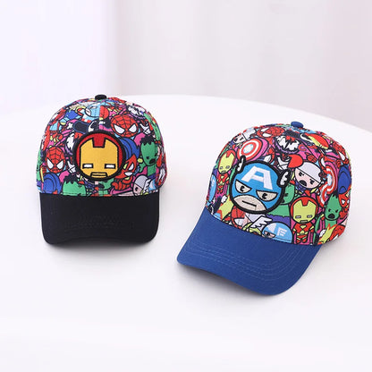 Avengers Iron Man Spiderman Hulk Captain America Baseball cap Cosplay Hat Kids Child Canvas Embroidery Hat Peaked Cap Adjustable