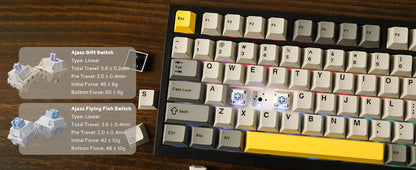 Ajazz AK820 Pro 75% Bluetooth 5.1/2.4G Wireless/Wired Gasket-mounted Mechanical Keyboard with TFT Screen for Mac/Win