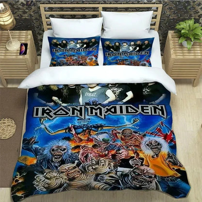 3D Rockband I-Iron-M-Maiden Bettwäsche-Sets – exquisites Bettwäscheset, Bettbezug, Bettwäscheset, luxuriöses Geburtstagsgeschenk