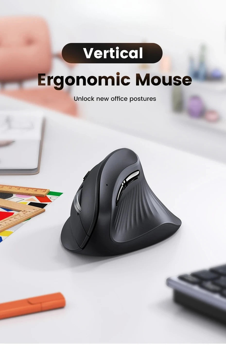 Mouse Wireless Bluetooth 5.0 2.4G Ergonomic 4000DPI 6 Mute Buttons for MacBook Tablet Laptops Computer PC Mice
