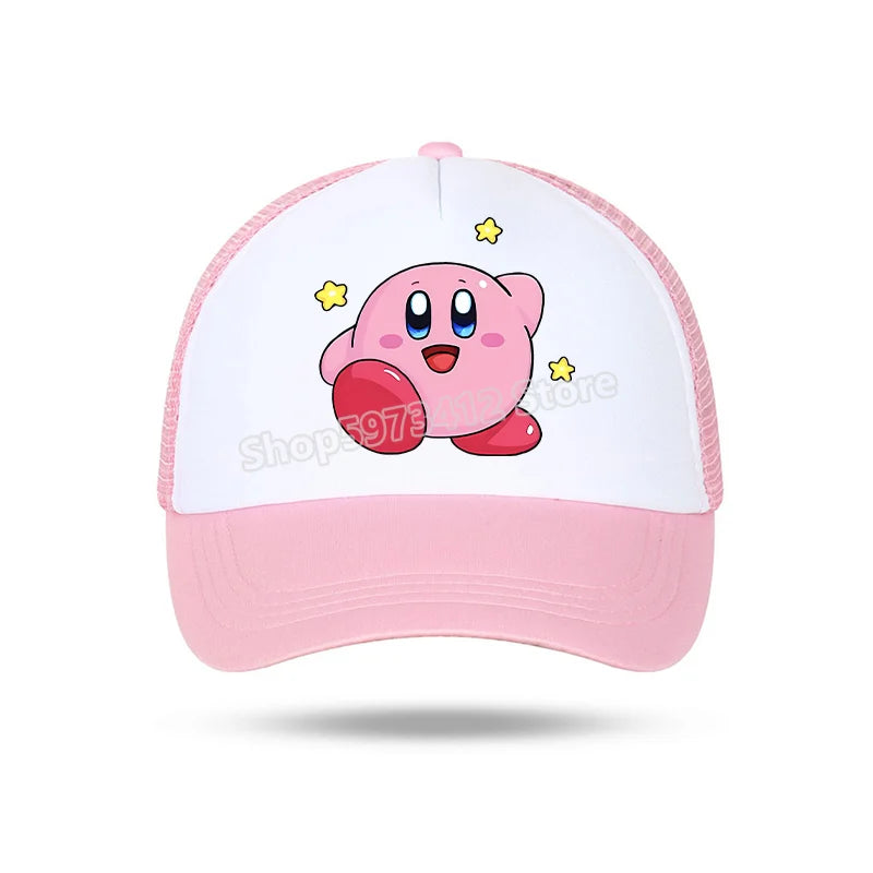 Kirby Summer Baseball Polyester Hats Universal Casual Cap Truck Driver Cartoon Peripheral Items Adult Adjustable Children Action