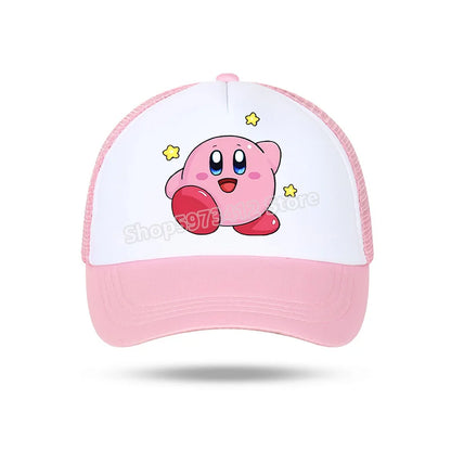 Kirby Summer Baseball Polyester Hats Universal Casual Cap Truck Driver Cartoon Peripheral Items Adult Adjustable Children Action