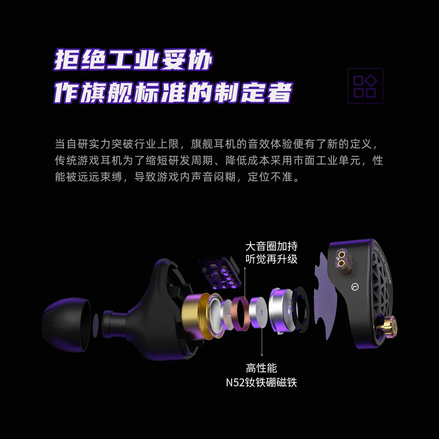 KZ Phantom HiFi Gaming Earphones – Professional Wired In-Ear Gaming Headphones with Custom Tuning Switch, DSP Sound Card, High-Fidelity Audio & Competitive Gaming Sound
