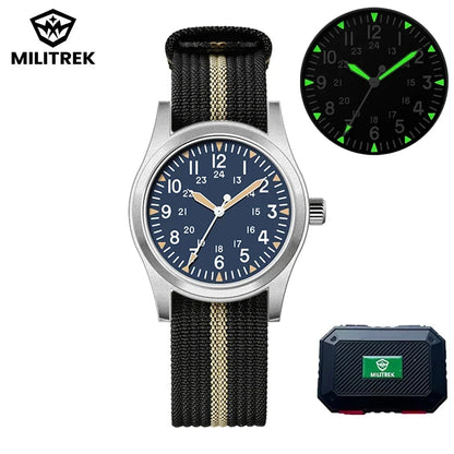 MILITREK 2026 New Military Retro Men's VH31 Quartz Watch 37mm Sapphire Stainless Steel 100m Waterproof C3 Luminous Watch for Men