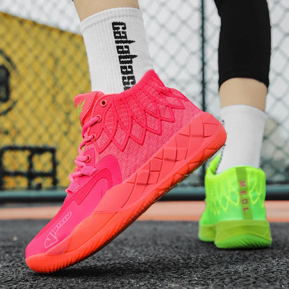 The youth actual combat basketball shoe movement outdoor comfortable cushioning wear-resisting fashion breathable high quality