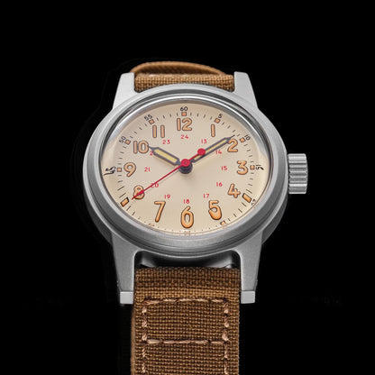THORN Retro vojenské hodinky 36 mm s strojkem NH35A SHY-043 Sportovní hodinky Unisex Pánské a dámské Luxusní