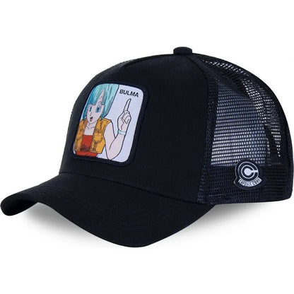 New Dragon Ball Son Goku Cap Summer Travel Peaked Cap Men's Embroidery Hip-Hop Cap Style Sun Visor Adjustable Trucker Mesh Cap