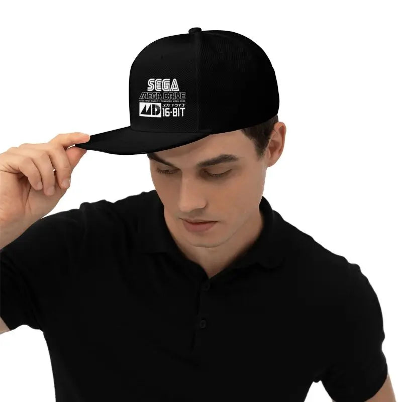 Sega Mega Drive Japanese Vinyl Baseball Cap Men Hip Hop Flat Bill Caps Unisex Adjustable Snapback Skull Hats Skateboard Hat