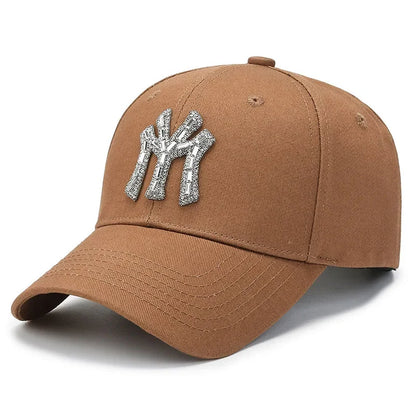MY Rhinestone-kasket til kvinder – forår og efterår – streetwear, casual, udendørs, Duck Tongue-kasket, mode, alsidig baseballkasket, solskærm