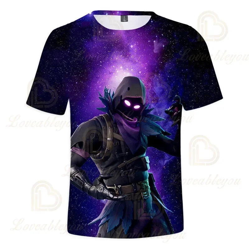 Czerwony Jade Fortnite Anime Battle Royale 3D T-shirt dla mężczyzn, kobiet i dzieci – T-shirt Pelly, prezent urodzinowy dla dziewczynek i chłopców