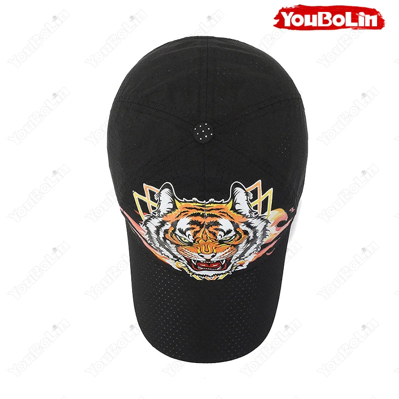 Καπέλο μπέιζμπολ «Outdoor Tiger Face», καλοκαιρινό ύφασμα ταχείας ξήρανσης, σχεδιασμός με πλέγμα και διάτρητα, καπέλο αντηλιακής προστασίας με εθνοτικό μοτίβο