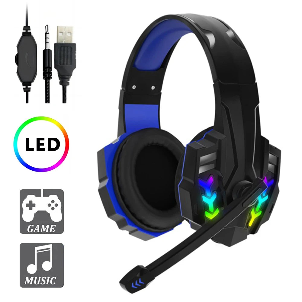 Casque de jeu filaire USB 3.5mm, avec Microphone, suppression du bruit, HiFi, stéréo, basse, pour PS4, PS5, Xbox One, ordinateur portable