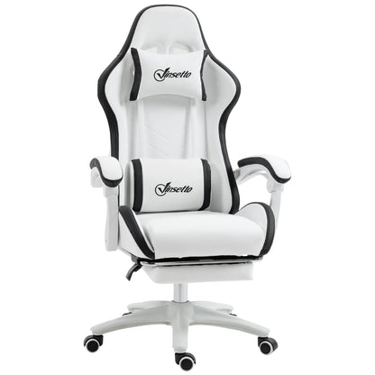 Vinsetto PU Leather Gaming Chair with Adjustable Height 65X65X121-129 cm White