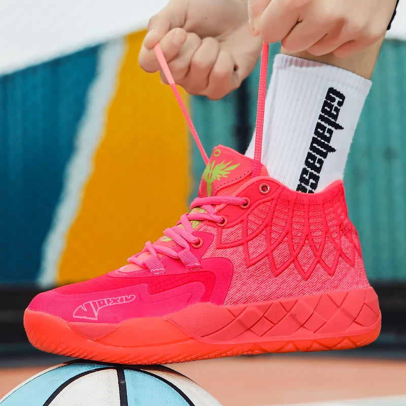The youth actual combat basketball shoe movement outdoor comfortable cushioning wear-resisting fashion breathable high quality