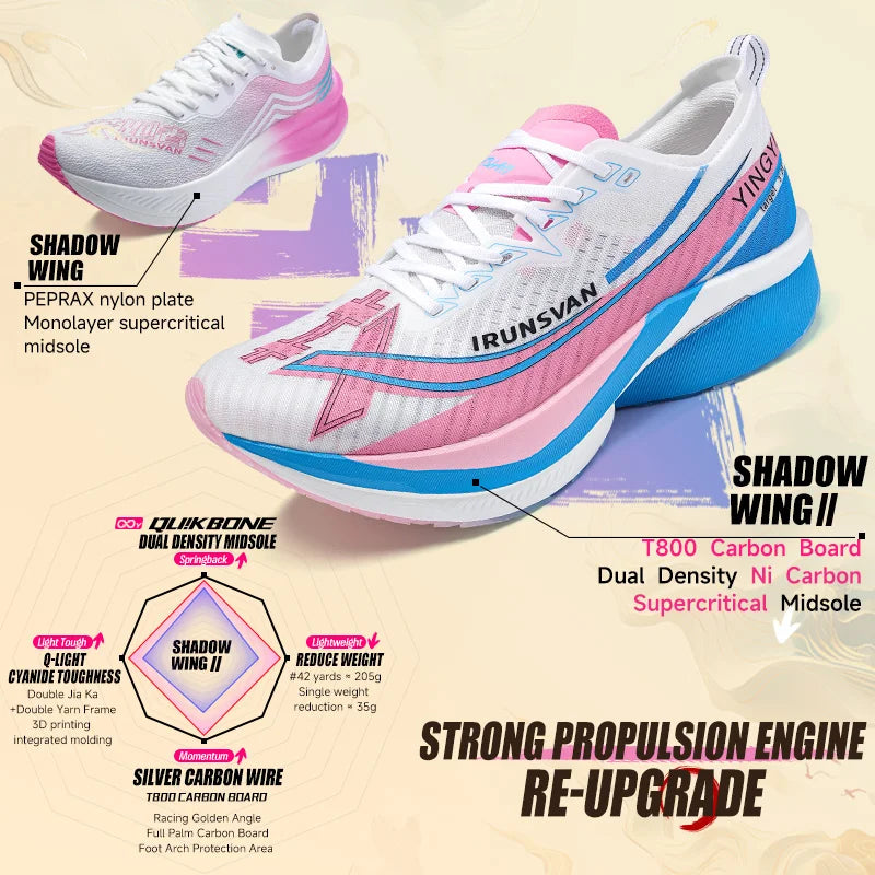 IRUNSVAN Men's Full-Palm Carbon Plate Marathon Road Running Shoes With Quick Rebound And Full Of Power Zapatillsa de deporte