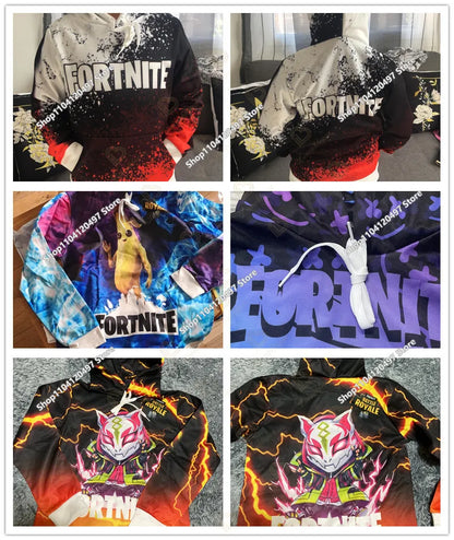 Children's Clothing Fortnite Cosplay Hoodie Sweatshirt Battle Ikonik Man Sleeve Costume Christmas Pullover Stress Shirt Clothes
