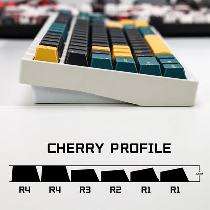 KBDiy GMK MarrsGreen Tastenkappen Retro PBT ISO Double-Shot Cherry-Profil Tastenkappen für MX-Switches Mechanische Gaming-Tastatur-Tastenkappen