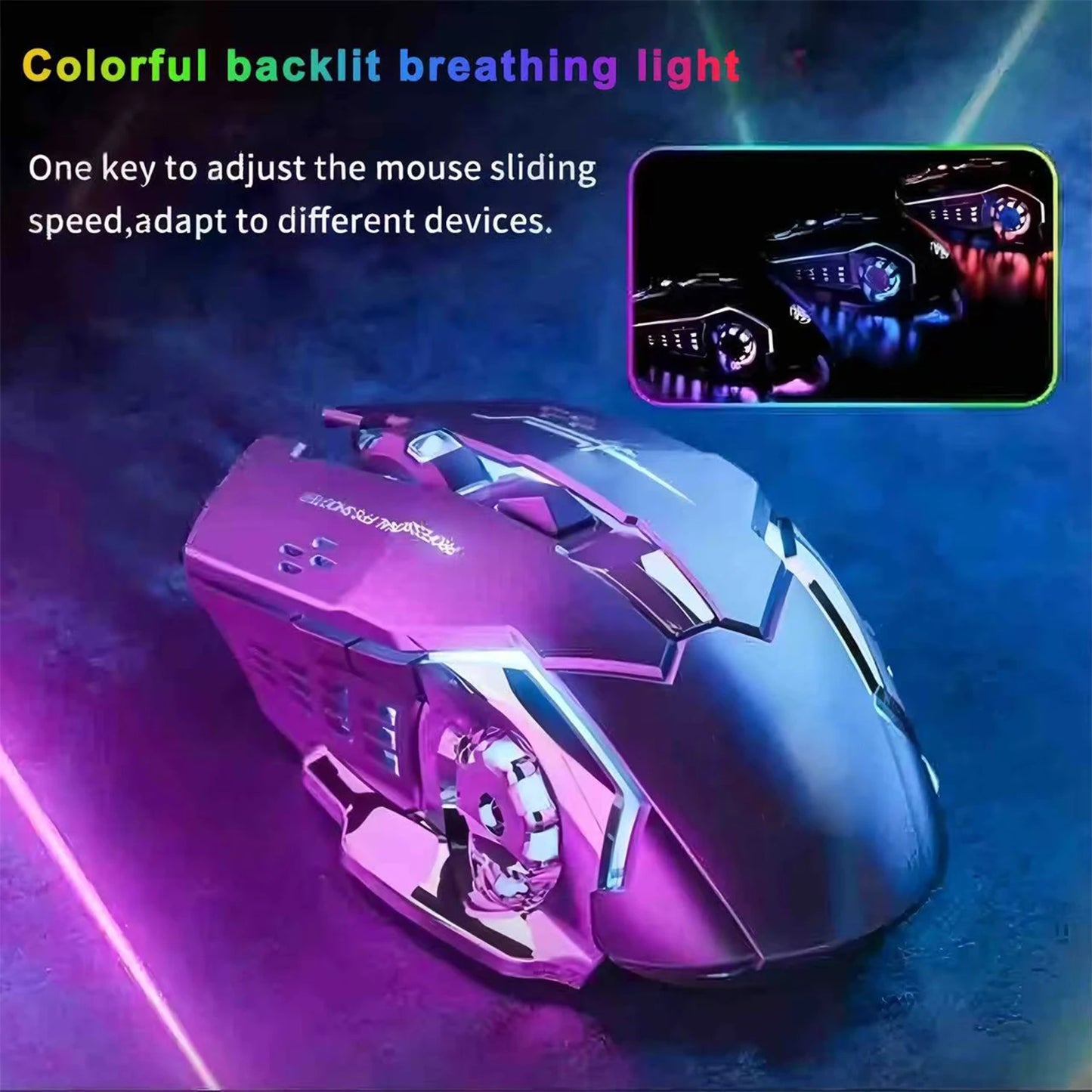 Bluetooth Mouse Gaming Computer Rechargeable Wireless Mouse USB Mechanical E-Sports Backlight PC Gamer Mouse for Computer