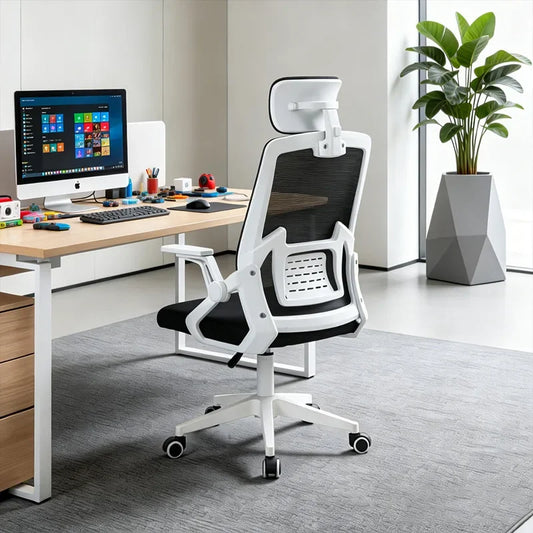 Chaise de jeu ergonomique, chaise d'ordinateur pour petits espaces, siège réglable en hauteur, confort pour la maison et le bureau, grand soutien dorsal, dossier en maille, meilleure chaise de jeu