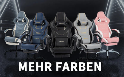 WOTSTA Gaming Chair Ergonomic Gaming Chair Office Chair with Footrest Racing Computer Chair Height Adjustable Padded Computer Chair