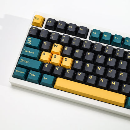 KBDiy GMK MarrsGreen Tastenkappen Retro PBT ISO Double-Shot Cherry-Profil Tastenkappen für MX-Switches Mechanische Gaming-Tastatur-Tastenkappen
