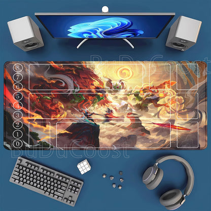 HD-tulostettu leikkimatto League of Mouse Pad Legends Riftbound -sarja TCG LOL-kortti 600x350 mm toimisto Ommellut reunat Lautapeli Pöytämatto