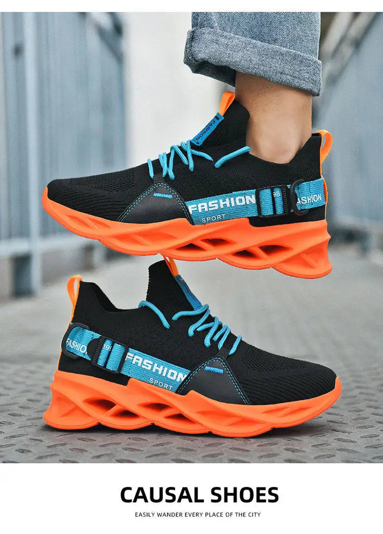 Hot Sale Fashion Purple Casual Sneakers Women Men Blade Running Shoes Big Size 48 Light Breathable Sports Shoes Men Mesh Sneaker