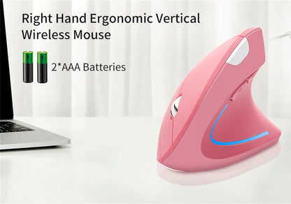 Wireless Vertical Mouse 2.4GHz Ergonomic Optical Mouse, Adjustable DPI Wireless Vertical Mouse with RGB Backlight for Laptop, PC, Mac, Tablet & Office