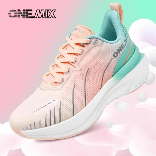 ONEMIX Dames Sneakers Zwarte Ademende Hardloopschoenen voor Dames Designer Gratis Verzending Roze Modieuze Schokdempende Sportschoenen